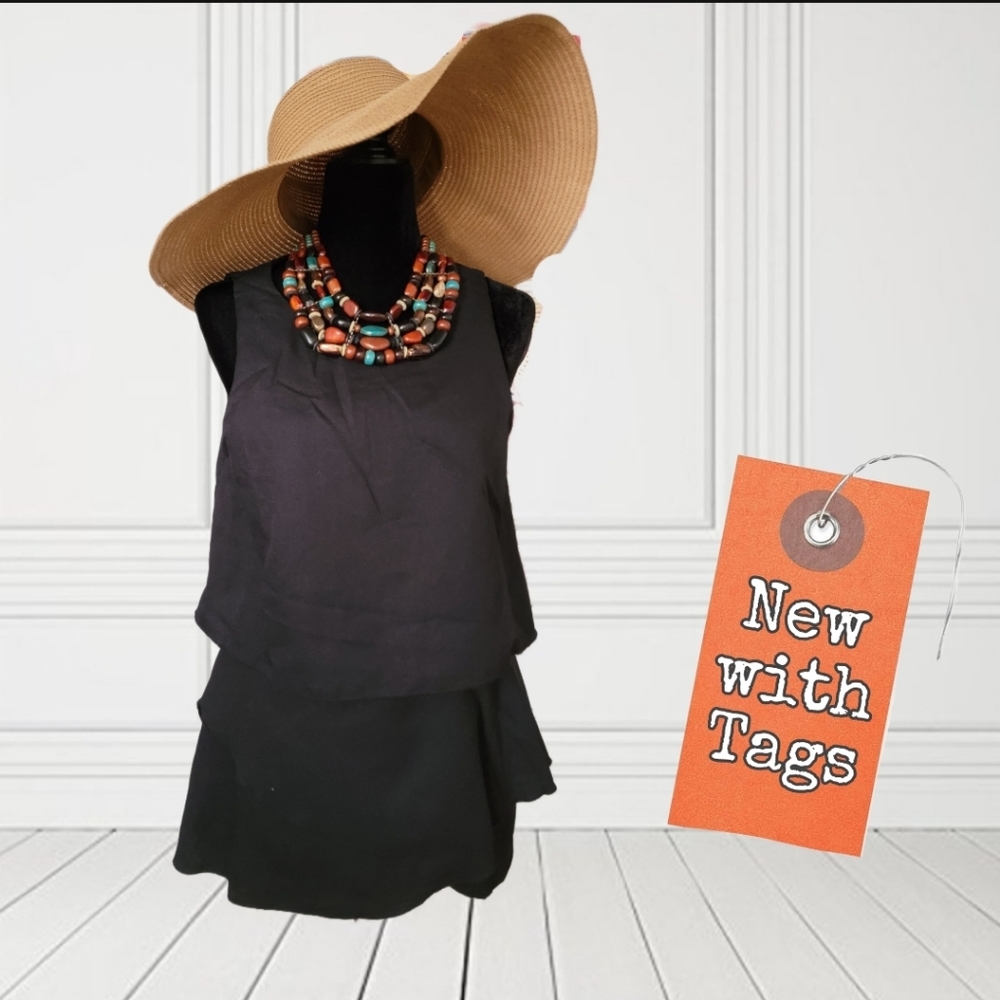 NWT/ C.Cline Summer Casual Romper Fashion Sleeveless Round Neck Ruffle